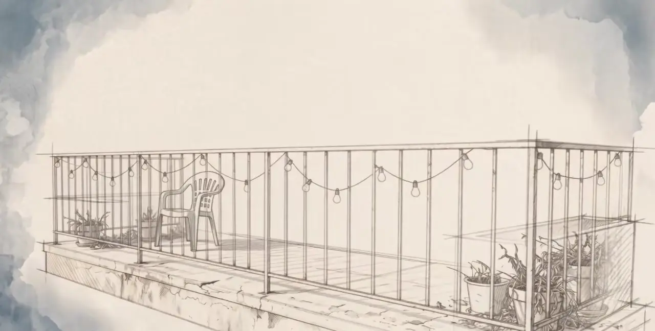 Architectural repair drawing of a balcony assembly